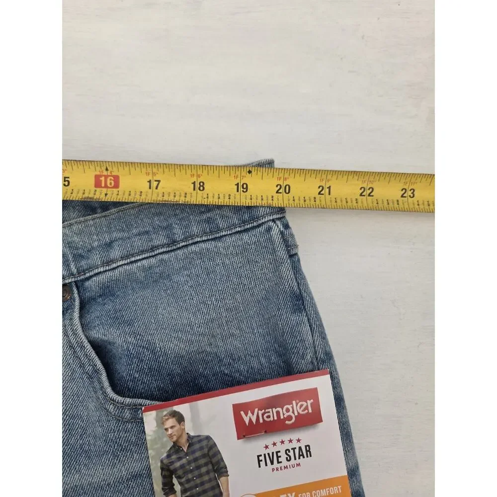 Wrangler Jeans Men 40x30 Blue Flex For Comfort Relaxed Fit Stretch Whiskers